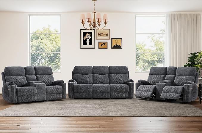 HAOMARKETS 3-Piece Power Recliner Sofa Set by HAOMARKETS