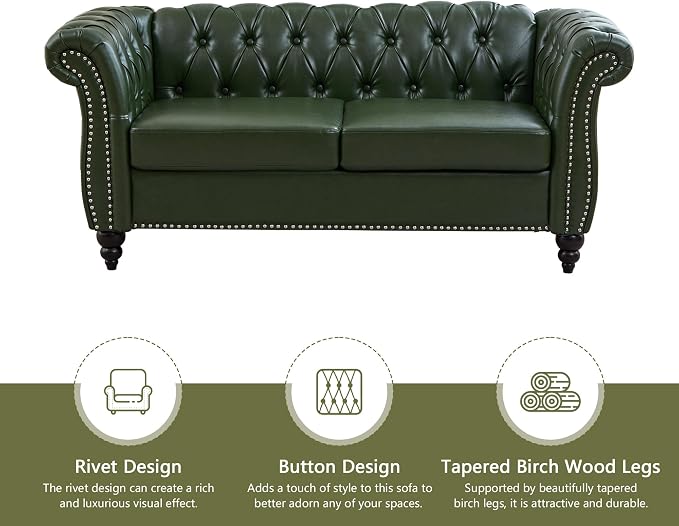 QHITTY 2 Piece Living Room Set, Sectional Chesterfield Sofa Contemporary - Image 5