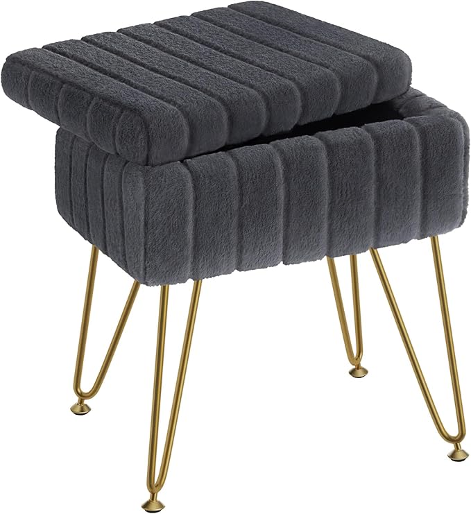 Greenstell Vanity Stool Chair Faux Fur by Greenstell
