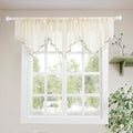 Molaxhome Swag Curtain 51 inch Length Rod Pocket Scalloped Curtain Valance by Molaxhome