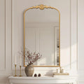Besdomus Large Vintage Arched Mirror: 24"x42" French Arch Gleaming Gold Antique by Besdomus