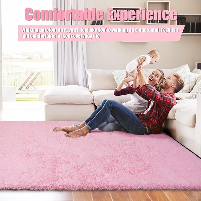Shag Area Rug for Bedroom 5x8, Soft Fuzzy Rug Non-Shedding Indoor Plush Carpet - Image 5