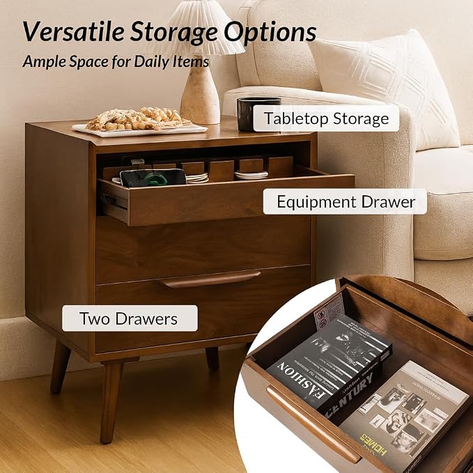 HULALA HOME 2 Drawer End Table - Image 4