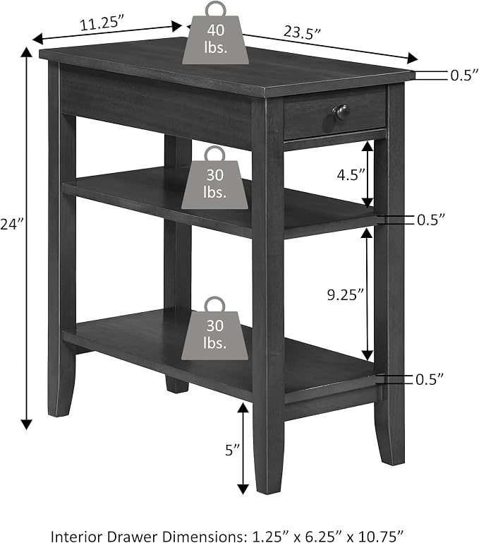 Convenience Concepts American Heritage Chairside End Table 23.5" - Image 3