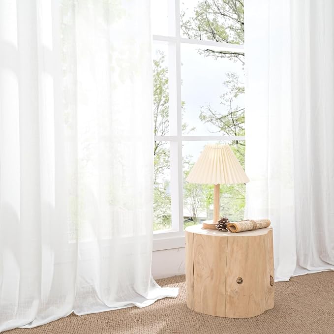 BGment White Linen Curtains 96 Inches Long - Image 7