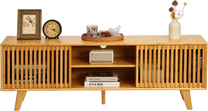 Bamboo TV Stand for TVs up to 65", Accent Entertainment Center - Image 9