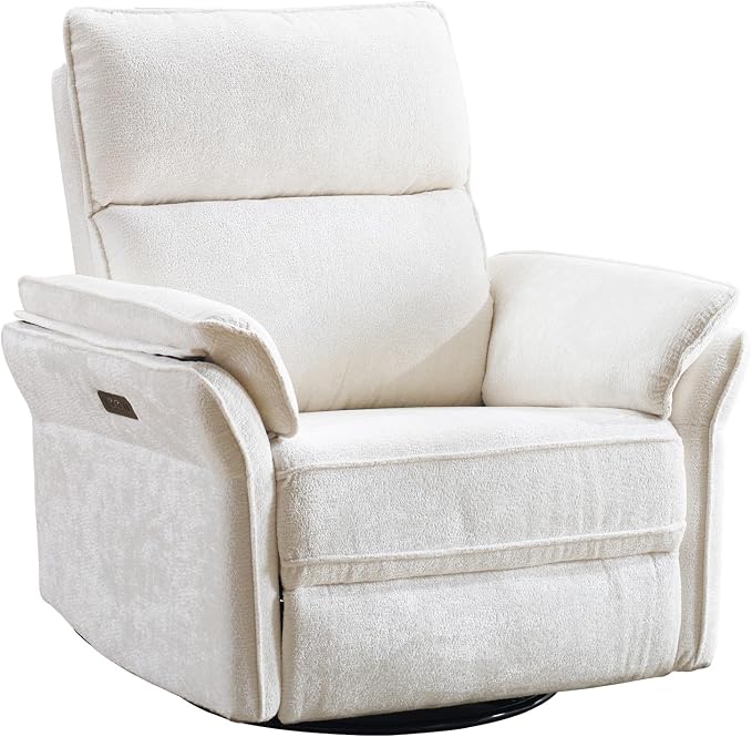 Power Swivel Rocker Recliner, Glider Recliner Nursery Chair by Rhevoy