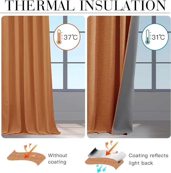 RYB HOME 100% Blackout Fall Curtains - Image 6