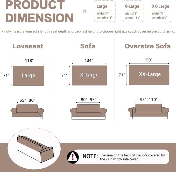 DREAMINGO Modern Chenille Couch Cover Blanket Washable Sofa Covers - Image 2