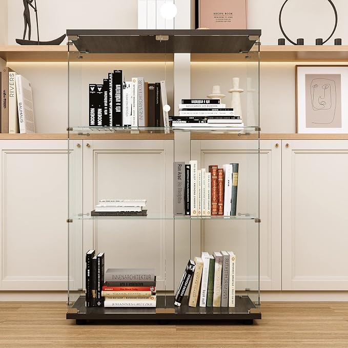 FLYMUHJIA Glass Display Corner Cabinets Storage - Image 3