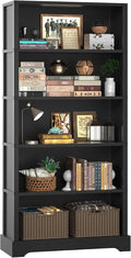 TVU 5-Tier Wooden Bookshelf, 31.5" W Standing Book Shelf by TVU