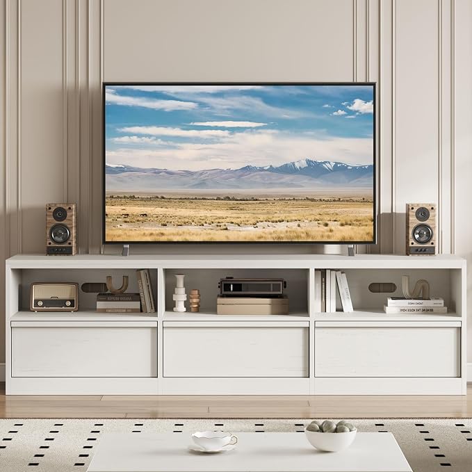 GarveeHome 70in TV Stand for TVs up to 85", Mid Century Modern Entertainment - Image 4