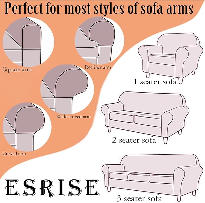 Sofa Arm Chair Covers, Couch Armrest Armchair Covers, Stretch Anti-Slip - Image 3