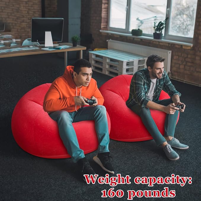 Realspring Inflatable Bean Bag Chairs Outdoor Blow up Camping Chairs Inflatable - Image 4