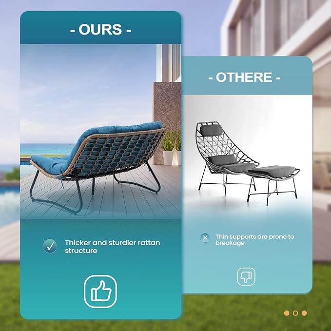 Crestlive Products Outdoor Loveseat 3PCS, Outdoor Sofa Set, All-Weather Boho - Image 5