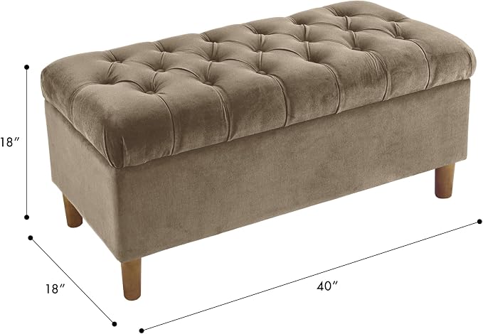 Homepop Home Decor | Tufted Ainsley Button Storage Ottoman Bench - Image 3