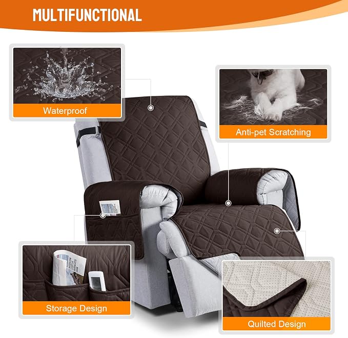 VANSOFY 100% Waterproof Recliner Chair Covers, Recliner Cover Non-Slip Dog - Image 4