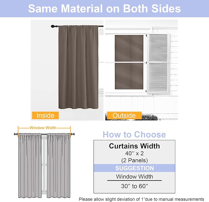 Simplebrand Ava Brown Short Blackout Curtains - Image 8