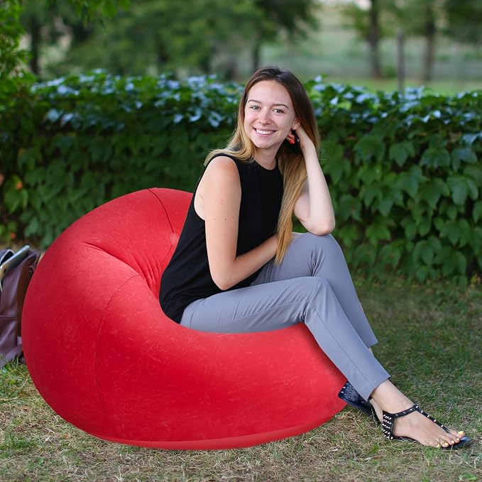 Realspring Inflatable Bean Bag Chairs Outdoor Blow up Camping Chairs Inflatable - Image 6