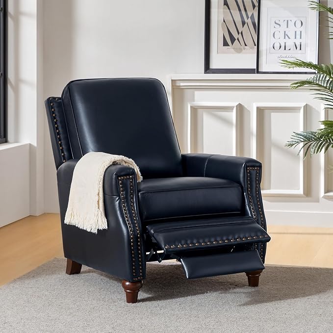 HULALA HOME Genuine Leather Manual Recliner Chairs Set of 2 - Image 3