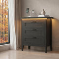 GarveeLife 3 Dresser Drawer for Bedroom, 27.6" Wide Wood Bedside Table for by GarveeLife
