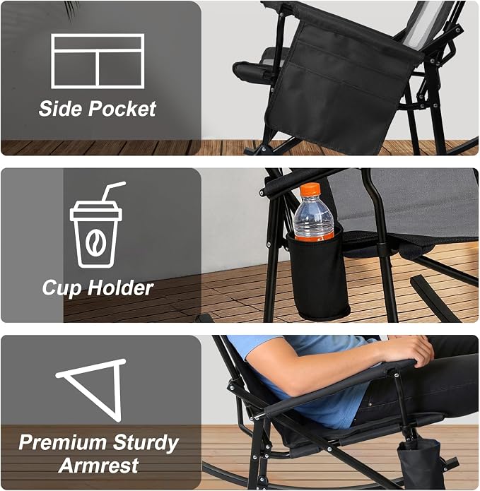 Romswi 2 Pack Rocking Camping Chair - Image 8