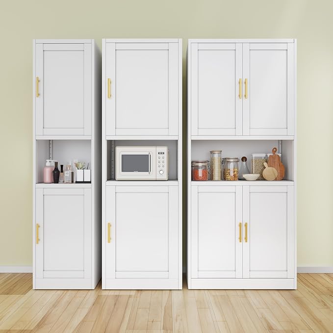 Ckzbx Tall Narrow Storage Cabinet 66.93" H Tall Bathroom Cabinet Metal Pantry - Image 9