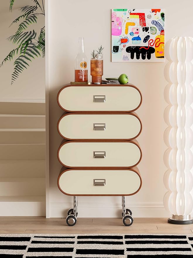 Song Dynasty Inspired Floral Octagon Console Cabinet – Natural Wood Botanical - Image 3