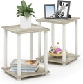 Furinno SIMPLISTIC Side Table Set of 2, 2-Tier Square Modern End Table by Furinno-FitsYourSpaceFitsYourBudget