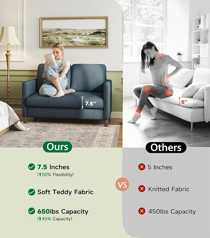 Welzona Loveseat, Comfy Teddy Love Seat - Image 4