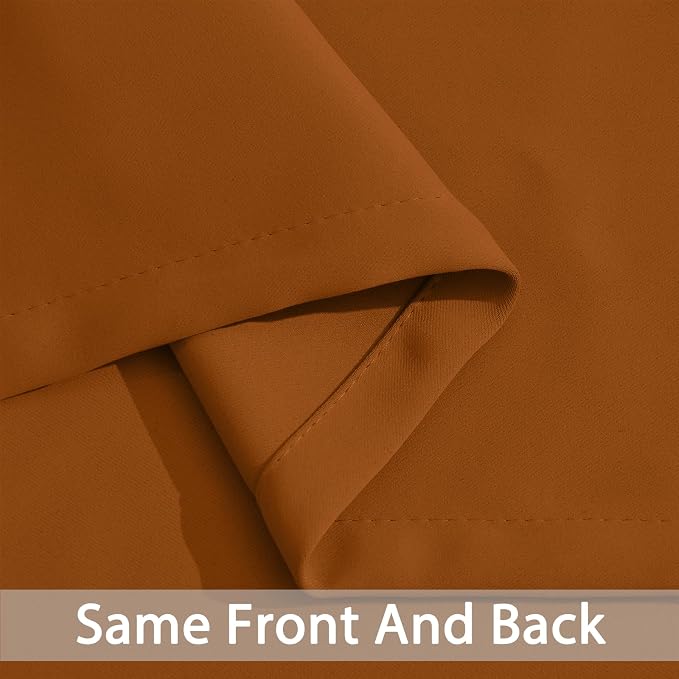 Yakamok Burnt Orange Blackout Curtains - Image 4