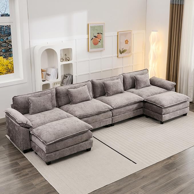 Oprisen 154" Modular Sectional Sofa, Comfy Cloud Couch Sectional Sofa by Oprisen