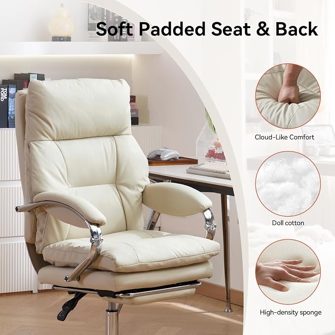 LEAGOO Office Chair with Foot Rest, Ergonomic Executive Office Chair with Arms - Image 8