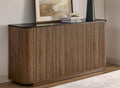 LKTART 64" Buffet Cabinet with Storage, Modern Fluted Accent Sideboard with by LKTART
