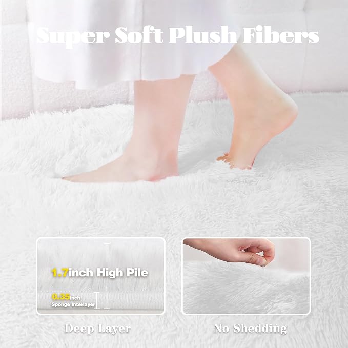 5x7 Area Rug for Living Room: Fluffy Shag Soft Washable Rugs Fuzzy Plush Indoor - Image 3