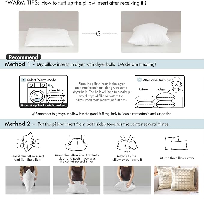 MIULEE 12x12 Pillow Inserts - Image 9