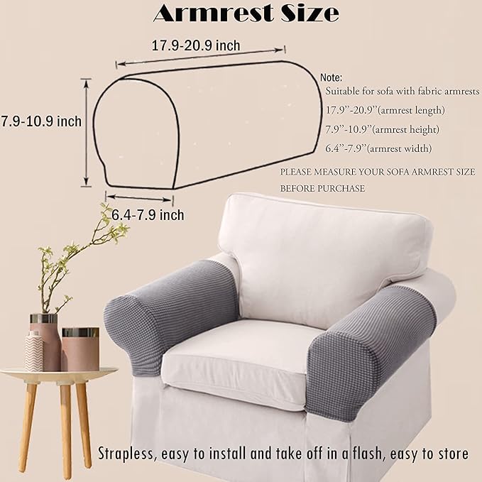 Sofa Arm Chair Covers, Couch Armrest Armchair Covers, Stretch Anti-Slip - Image 2
