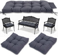 3 Pcs Wicker Chair Cushions Patio Loveseat Chaise Cushion Set by YDDSKY