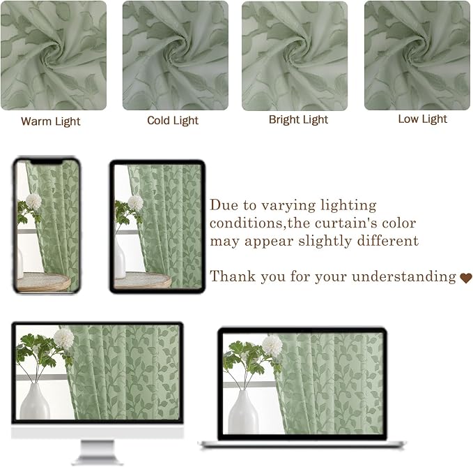 Chyhomenyc Sage Green Sheer Valances - Image 7