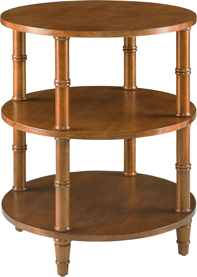 3-Tier Solid Wood Round End Table, Sofa Side Table - Image 9