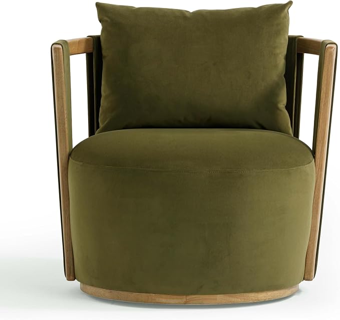 First of a Kind Swivel Chair in Green Plywood - Image 3