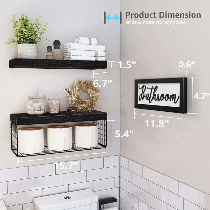 QEEIG ‎Bathroom Shelves Over Toilet - Image 3