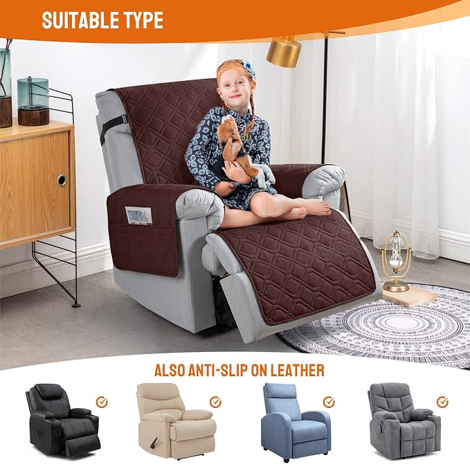 VANSOFY 100% Waterproof Recliner Chair Covers, Recliner Cover Non-Slip Dog - Image 5