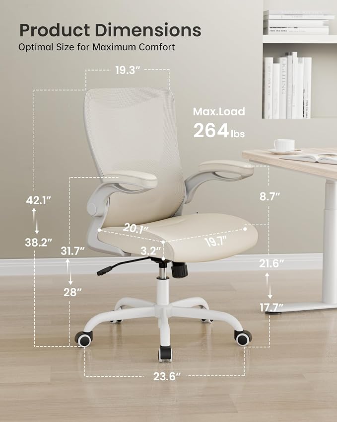 MUXX.STIL Office Chair, PU Leather Ergonomic Desk Chair - Image 2