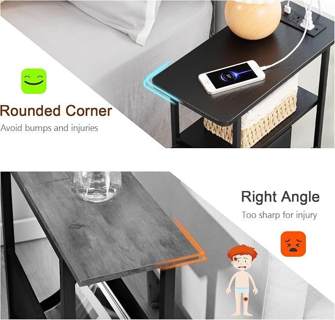 LOAKEKEL Narrow End Tables Living Room Set of 2 - Image 9