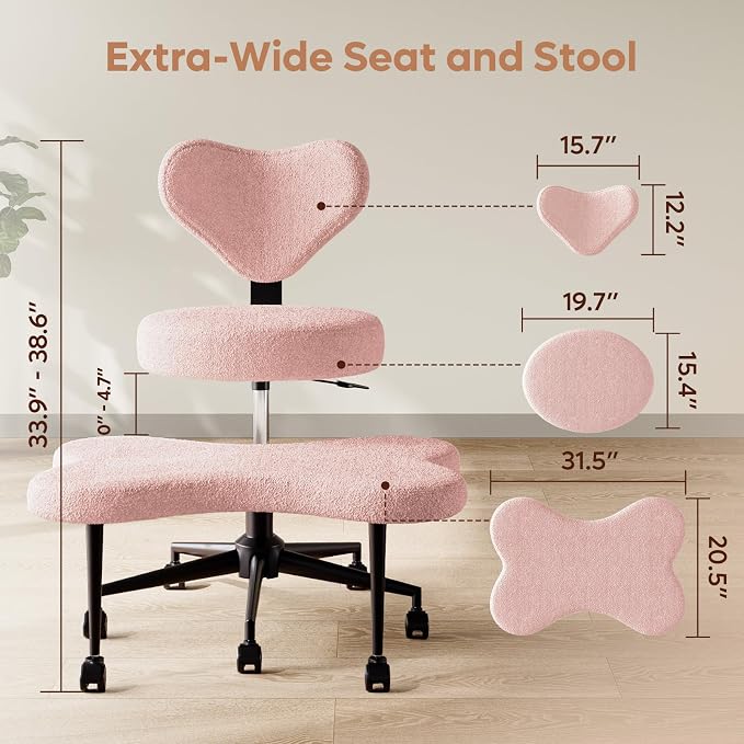 Pinmoco Ergonomic Cross Legged Chair, 360° Swivel Meditation Chair - Image 2