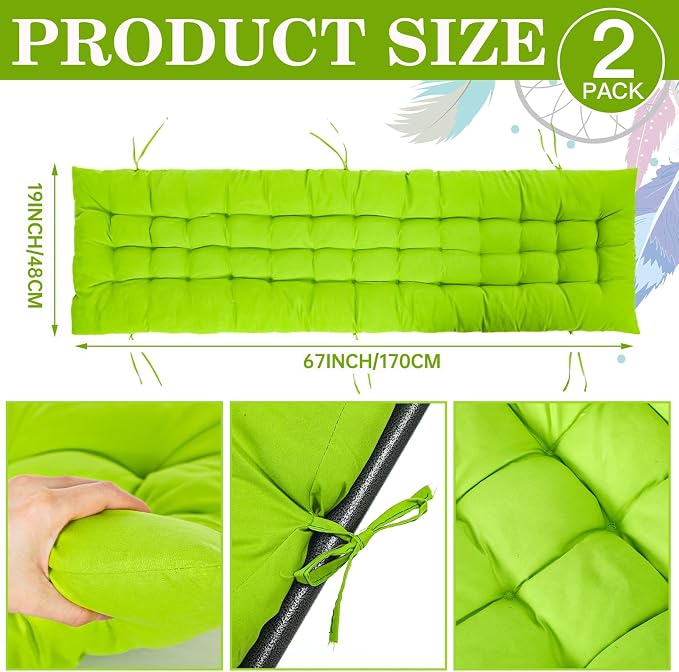 Bucherry 67 x 19 Inch Chaise Lounge Cushions Soft Lounge Chair Cushion Gravity - Image 2