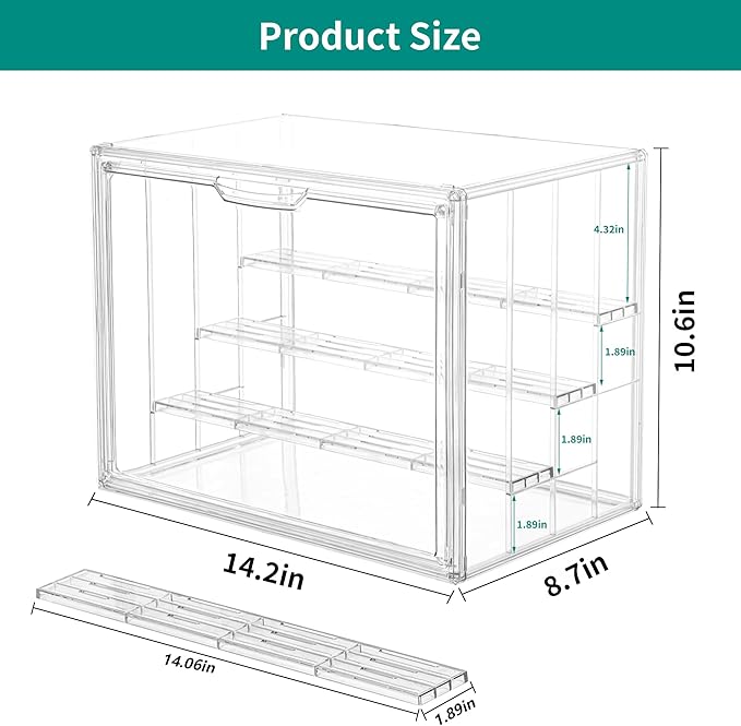 Attelite Acrylic Display Case, Upgrade 4 Tiers Clear Display Case - Image 2