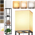 Floor Lamp with Shelves for Living Room, Shelf Floor Lamp with 3 CCT LED Bulb by PARTPHONER