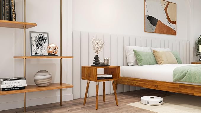 Bme Dinkee Solid Wood Nightstand, Fully Assembled, Without Drawer - Image 9